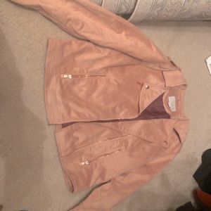 Pink suede Moto jacket